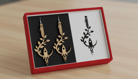 Creative Pencil Rocket Earring Laser Cut: A Fusion of Education and Space