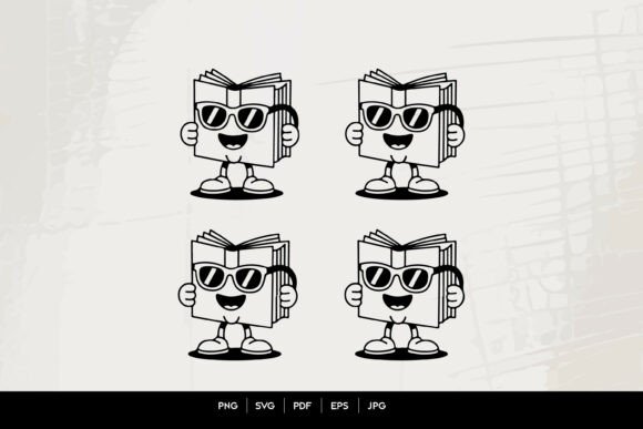 Cute Book Mascot Line Art Set: A Creative Essential