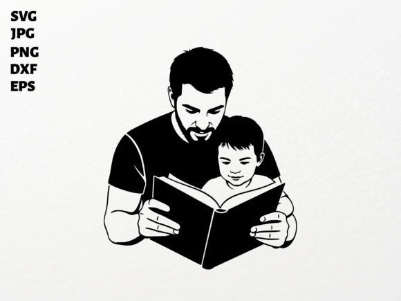 Father Son Reading SVG for Cricut: Capturing Cherished Moments in Digital Design