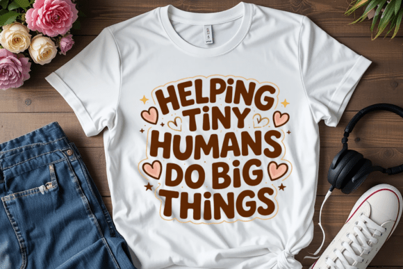 Helping Tiny Humans Do Big Things PNG: A Heartfelt Design for Educators
