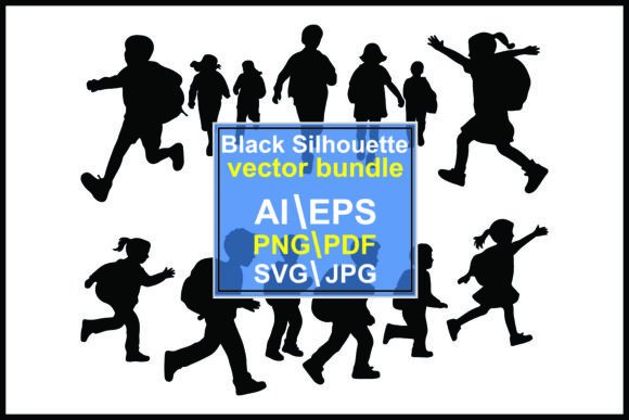 Silhouettes of Children Running Walking: A Strategic Visual Asset for Modern Communication