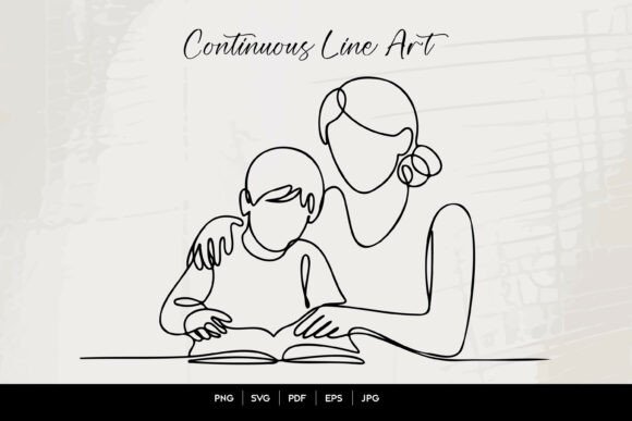 The Art of Connection: Exploring the Continuous Line Mother Teaching Son Aesthetic