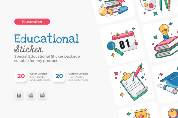 Unlocking Learning Potential with Educational Sticker Illustrations
