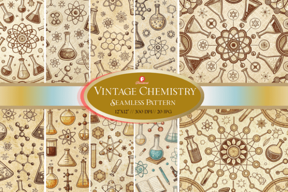 Vintage Chemistry Seamless Pattern: A Retro Science Aesthetic for Creative Projects