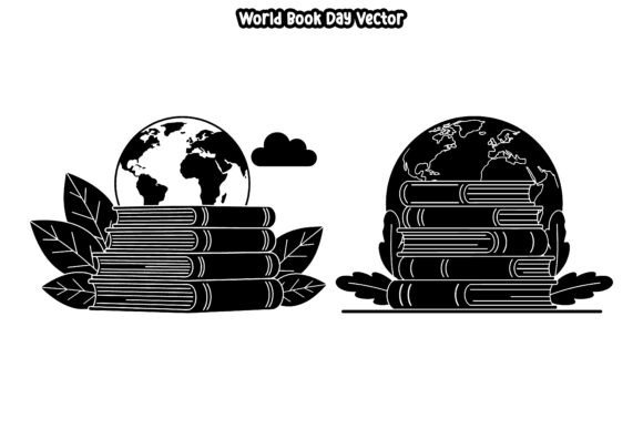 World Book Day Concept Silhouette Vector